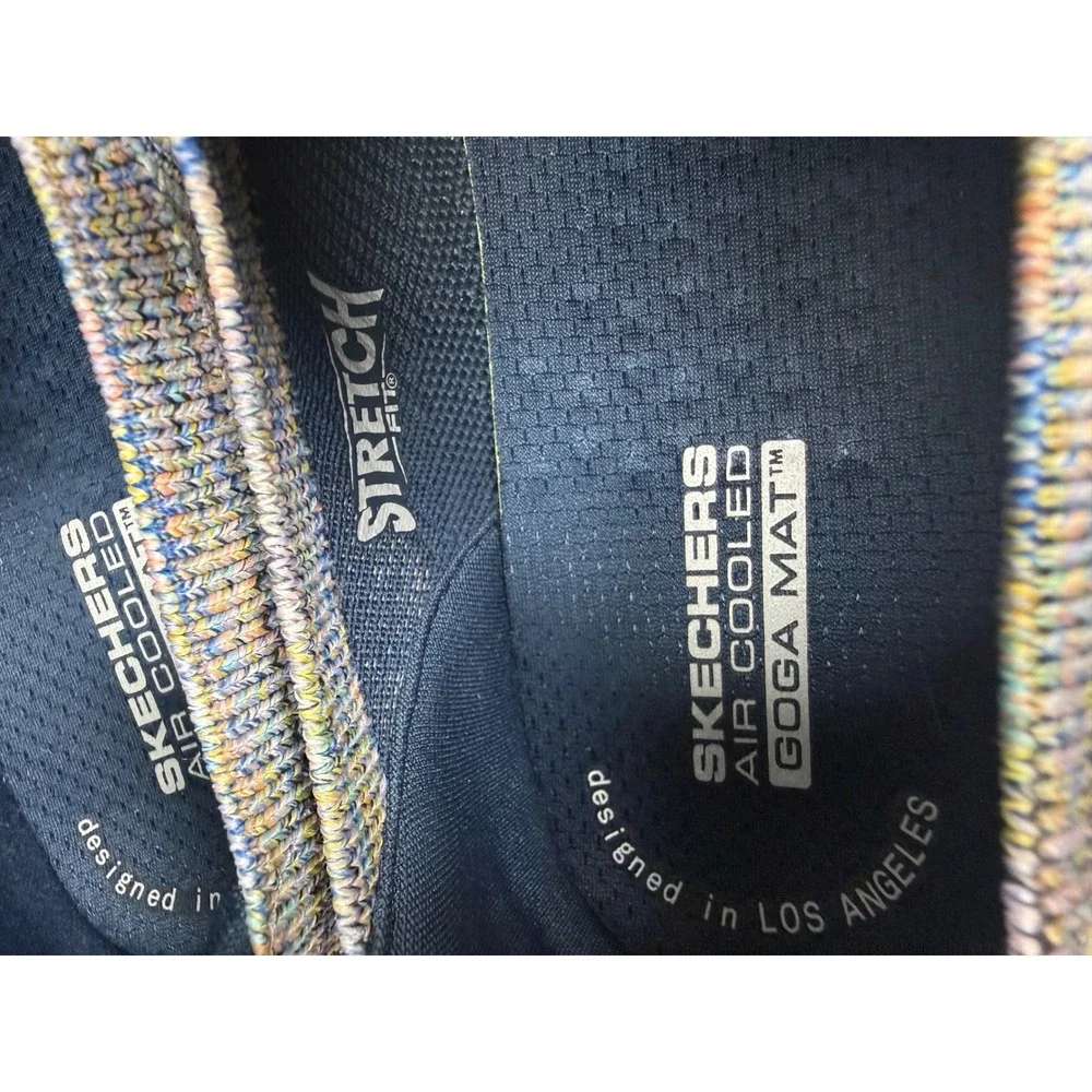 Skechers GoWalk Stretch Fit Navy Multicolor Slip On Sneakers 125651 Womens 11